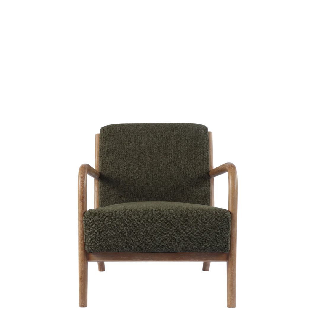 LUCA OCCASIONAL CHAIR FABRIC GREEN WITH WASHED OAK FRAME image 2